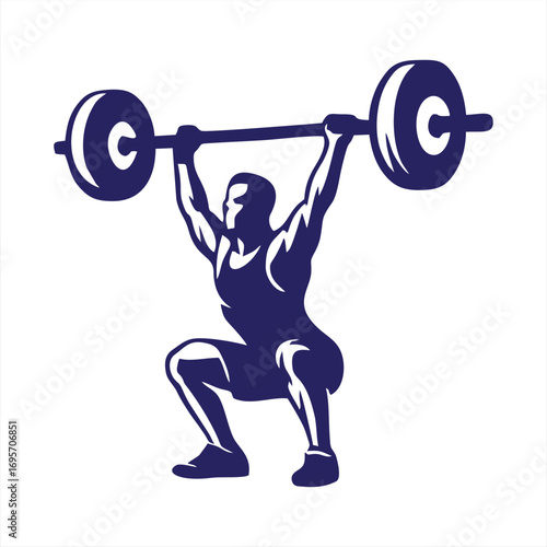 Powerful Weightlifter Barbell Lift Icon