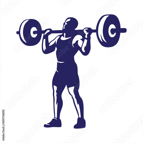 Powerful Weightlifter Barbell Lift Icon