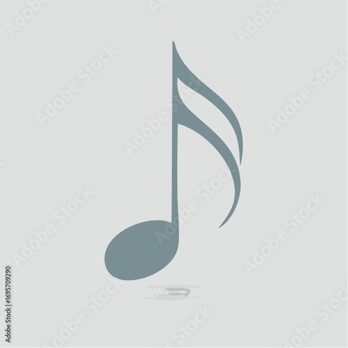 Isolated sixteenth musical note vector icon. A modern and simple representation of a semiquaver, symbolizing sound, melody, and creative composition