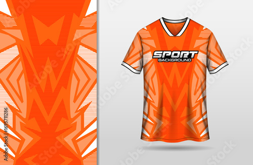 Sport jersey template with abstract orange color