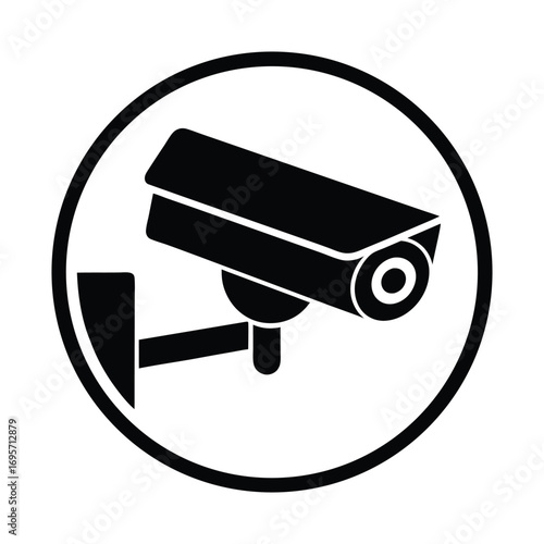 Modern surveillance camera icon for security systems monitoring and recording technology