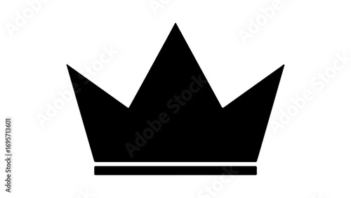 Simple black crown silhouette icon isolated on white background.