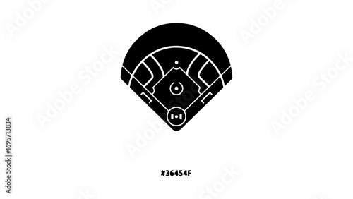 Simple black glyph icon of a baseball field diamond.