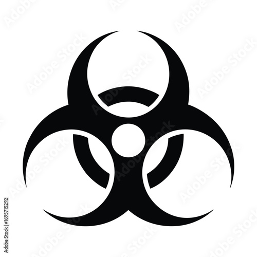 Black biohazard symbol danger warning sign infectious biological hazard alert hazard icon