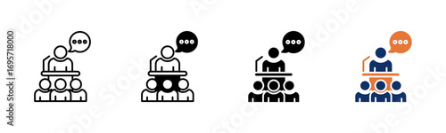 Seminar icon sheet multiple style collection