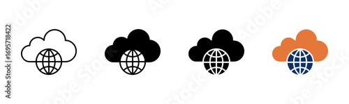 Cloud icon sheet multiple style collection