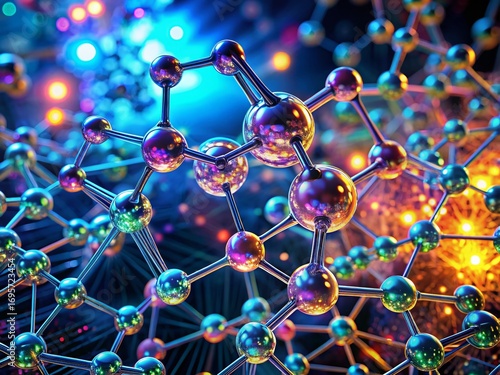 Bioluminescent Molecular Structure: AI-Discovered Novel Compound Glowing on Schematic