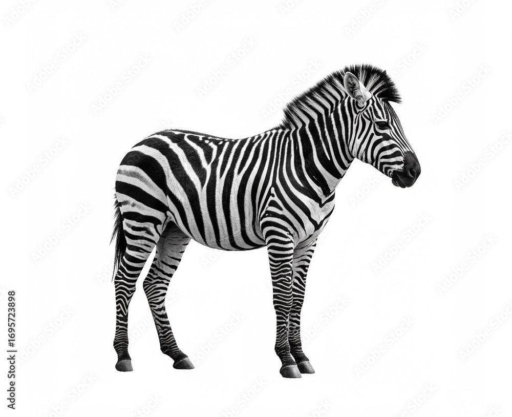 Obraz premium Zebra isolated on white background. ai generated image 