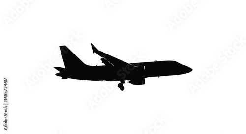 aircraft silhouette flying high in clear sky