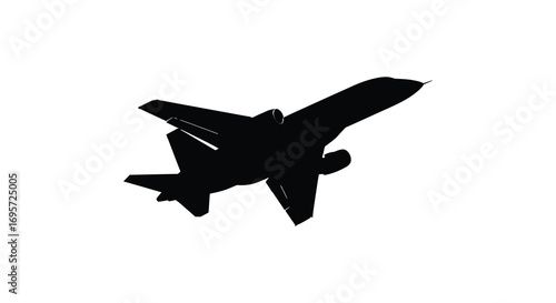 a sleek black silhouette of an airplane flying