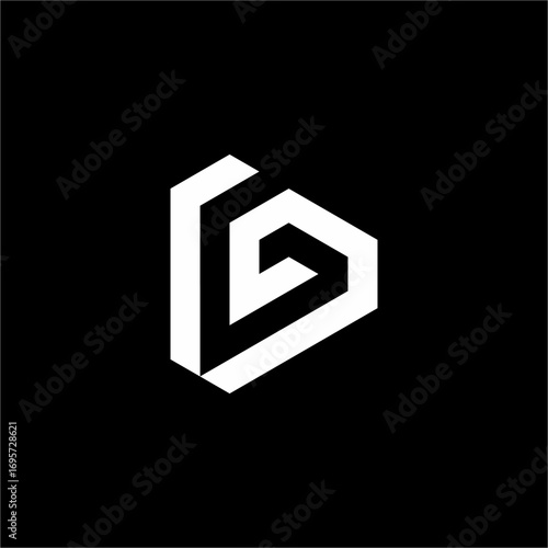 This modern, geometric negative space logo forms a bold, abstract letter G. An elegant and futuristic design that conveys a sense of innovation and quality.