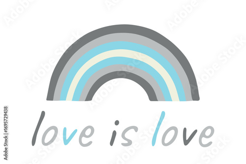 Colorful rainbow shape Demiboy pride flag Happy pride day LGBTQIA community Pride Month Vector hand drawn doodle for posters, stickers, logo, cards