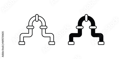 Plumbing set icon with white background vector stock illustration