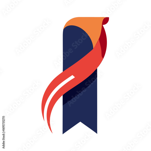 Abstract Bookmark With Ribbon Logo Design