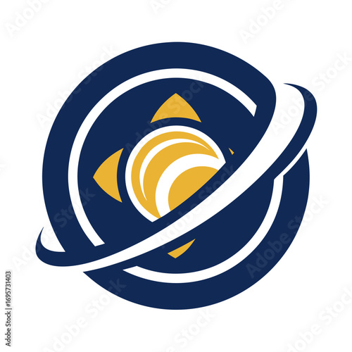 Abstract Coin Orbit Icon Logo Design