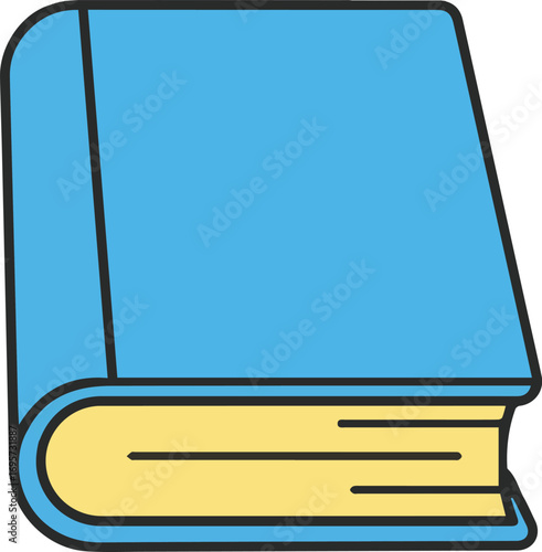 Study time with a blue book for reading and learning to gain knowledge, grow education, and understand literature for success in school