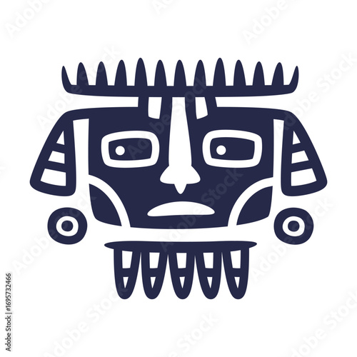 Maya Civilization Symbols and Primitive Traditional Sign Vector Illustration