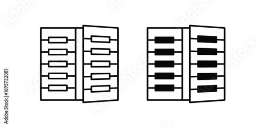 Front Door set icon with white background vector stock illustration