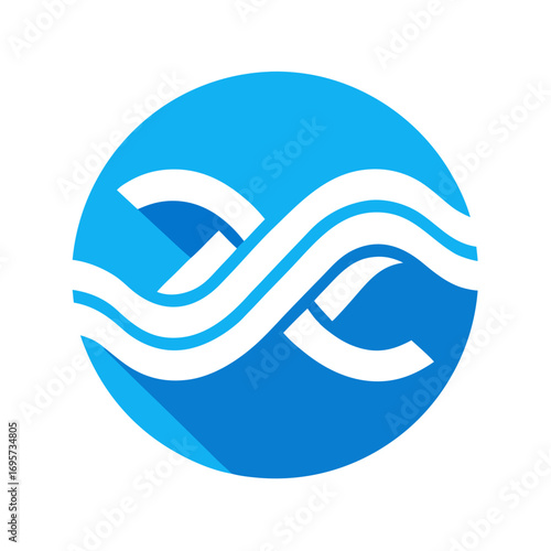 Crypto Coin Ripple Wave Logo Design