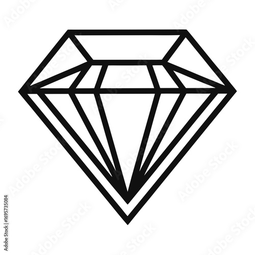 Diamond Cut Triangle Outline Logo Design