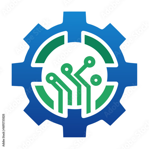 Gear Circuit Board Fusion Logo Design