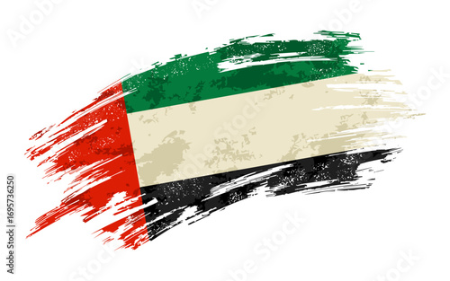United Arab Emirates flag grunge brushstroke texture background. Vector illustration.