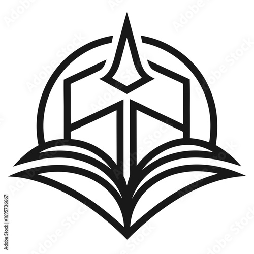 Holy Book Abstract Outline Logo Design