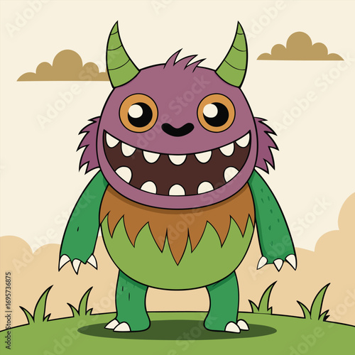 vector illustration of cartoon monster