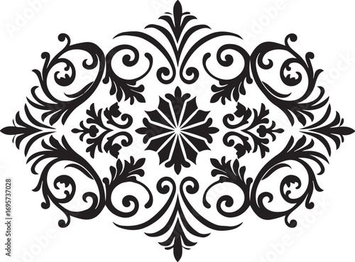 Elegant Vintage Floral Ornament SVG