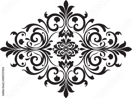 Elegant Vintage Floral Ornament SVG