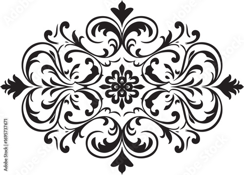 Elegant Vintage Floral Ornament SVG