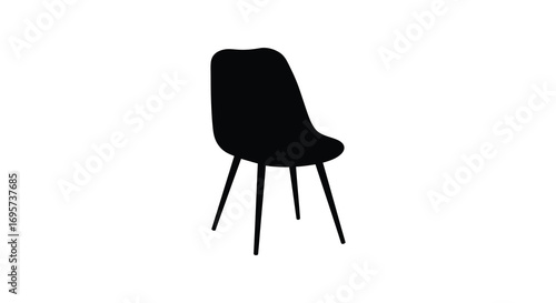 a simple black chair silhouette with thin legs