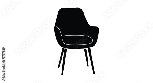 a modern chair silhouette with sleek legs and backrest design