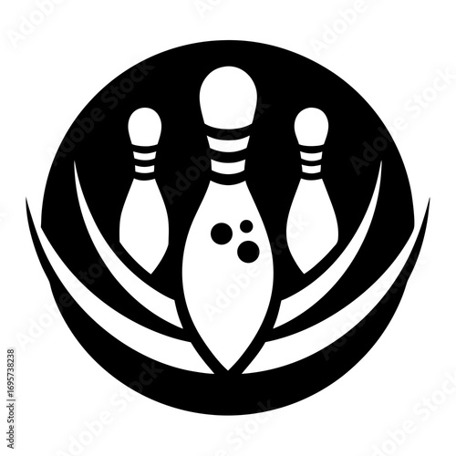 Minimal Bowling Ball Pins Logo Design