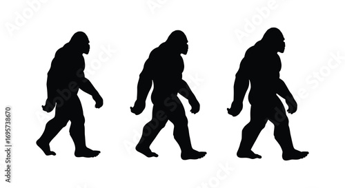 evolutionary stages depicted through humanlike figures walking upright