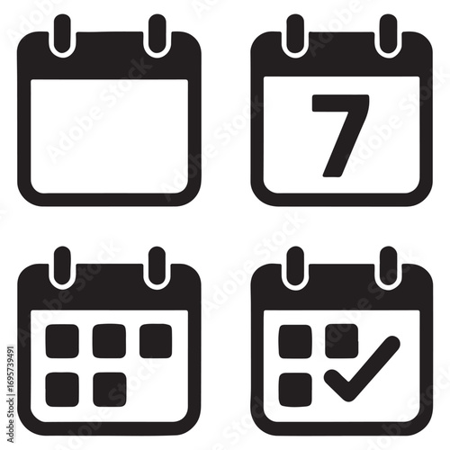 Calendar icon set. calendar icons for app, website, vector 