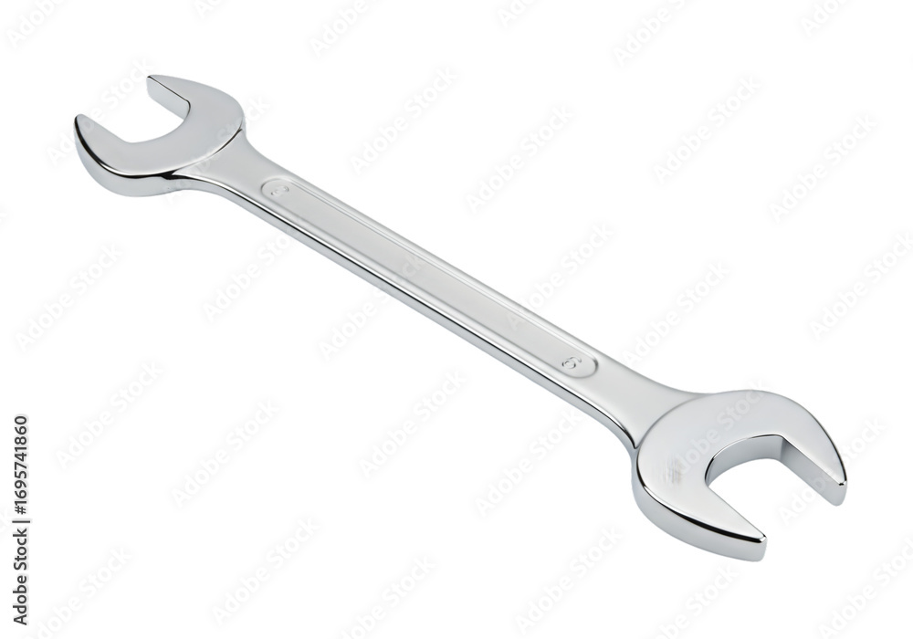 Professional Wrench Closeup of a Chrome Combination Wrench on transparent background Professional Wrench Closeup of a Chrome Combination Wrench on transparent background
