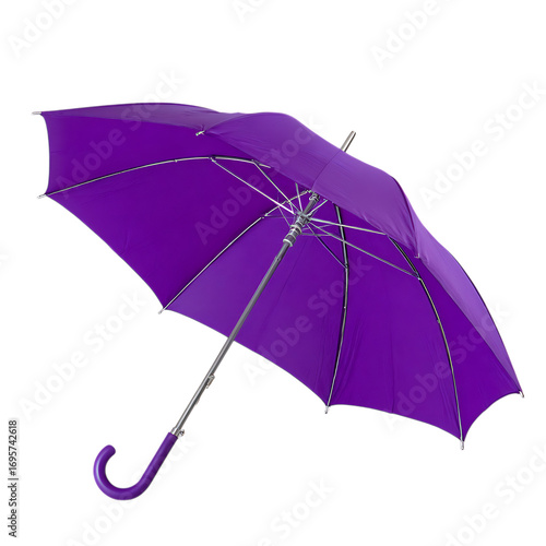 A vibrant purple umbrella, perfect for rainy days.