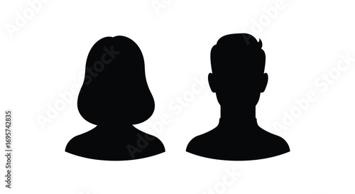 two distinct head shapes side by side in silhouette