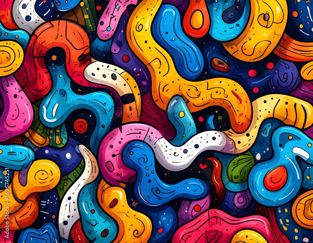 Obraz premium Creative Fun Doodle Pattern