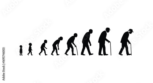 human evolution stages depicted through progressive silhouettes silhouette
