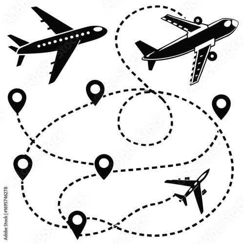airplane flying around the world