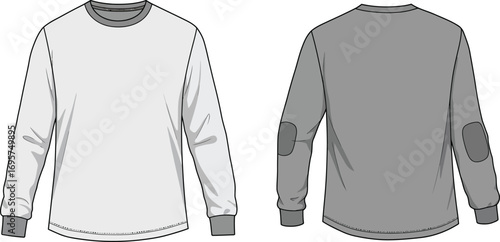 simple illustration of two long sleeve shirts front and back