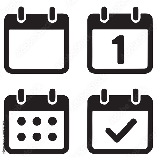 Calendar icon set. calendar icons for app, website, vector 