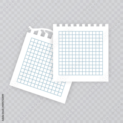 Stacked Note Papers with Graph Grids Set of notebook template