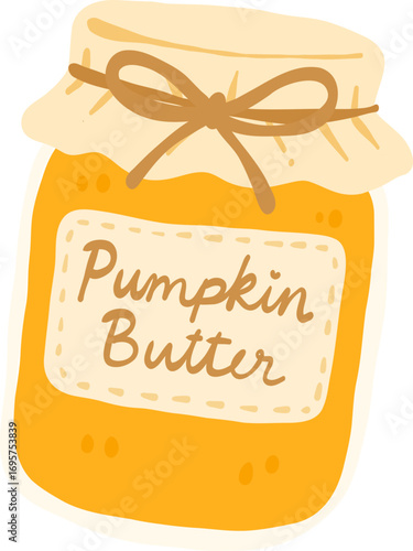 Pumpkin Butter Jar Illustration