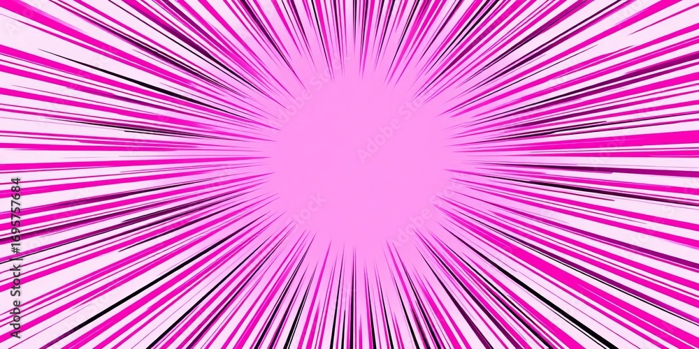 Obraz premium Pink radial burst background, comic book style, vibrant energy, graphic, energy