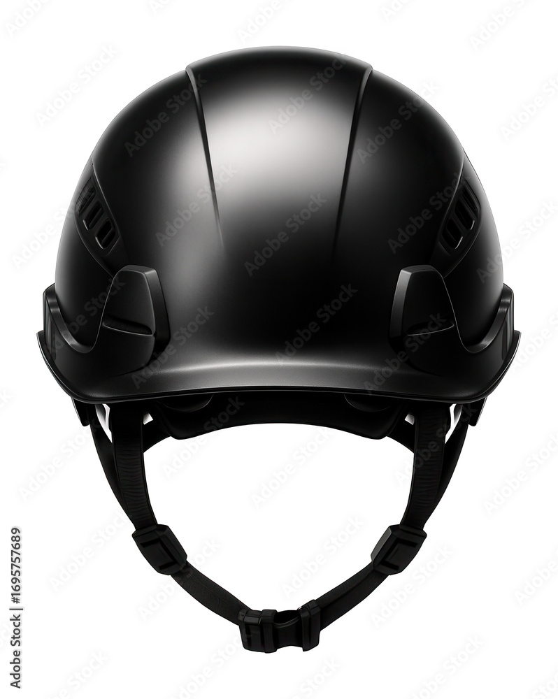 Fototapeta premium Black safety helmet with impact-resistant design