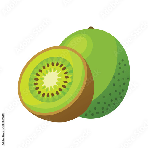 kiwi fruit on white background