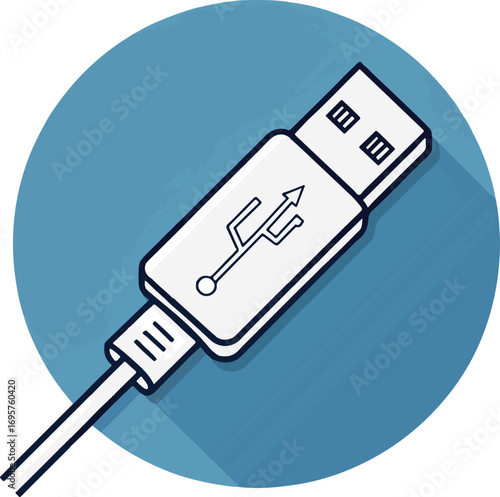 USB Cable Icon for Data Transfer and Connectivity